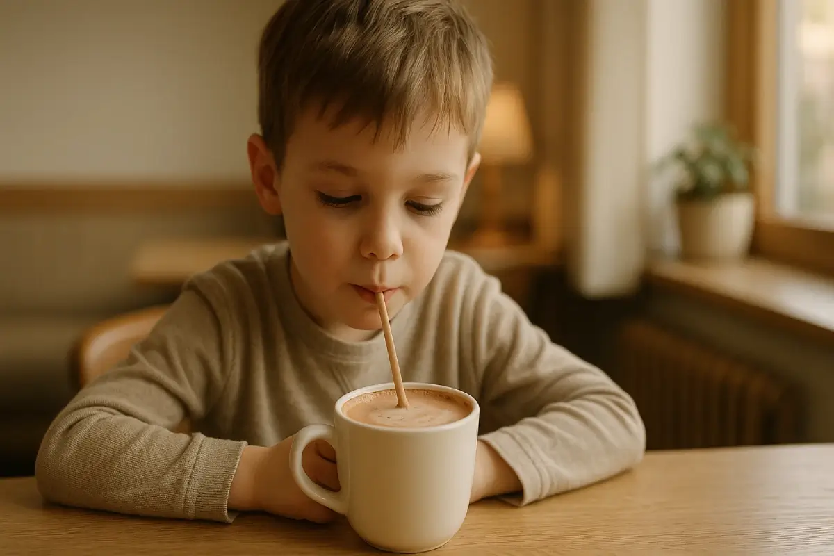 Illustration showing safe caffeine limits for children
