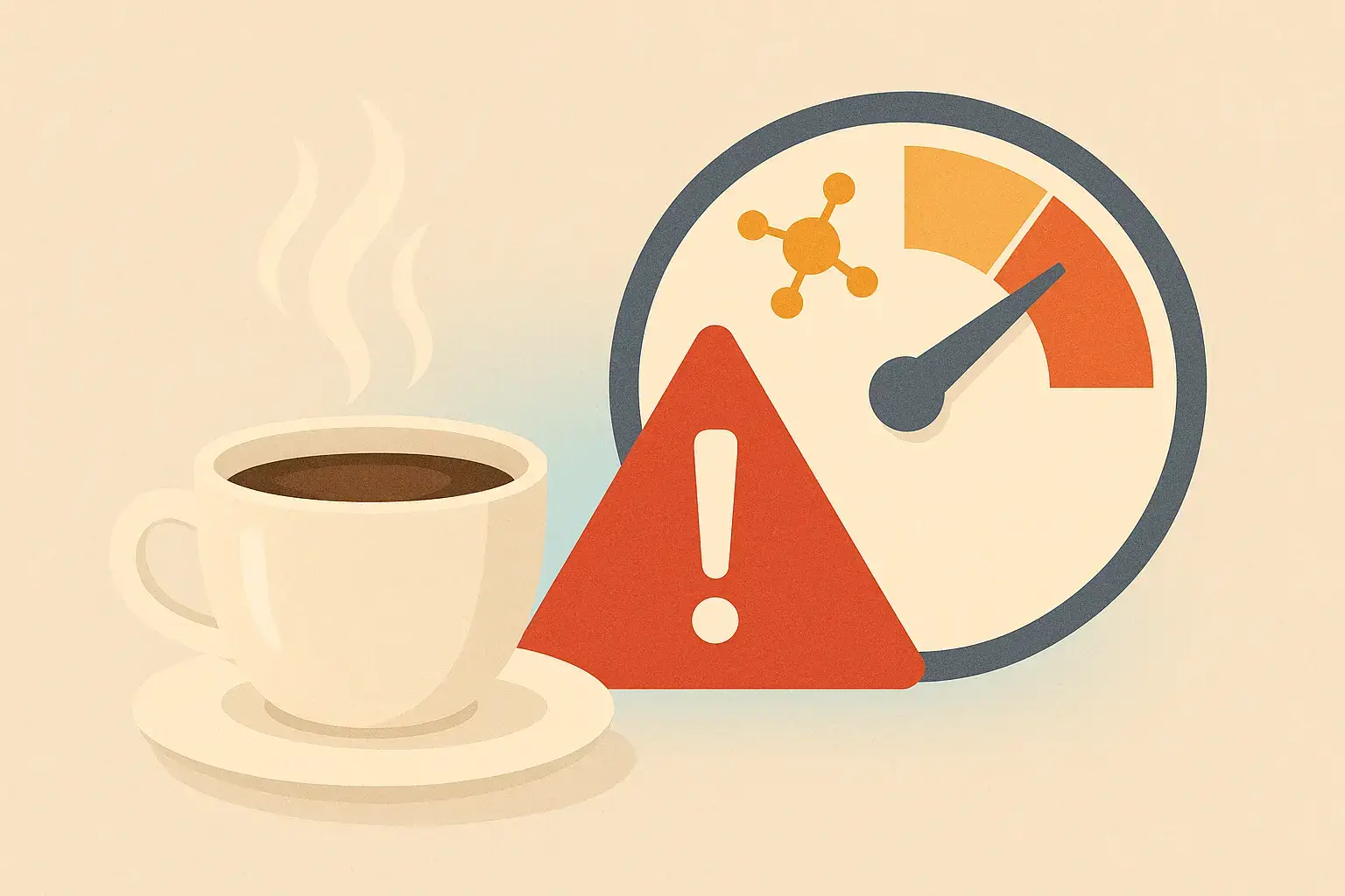 Illustration showing safe caffeine limits