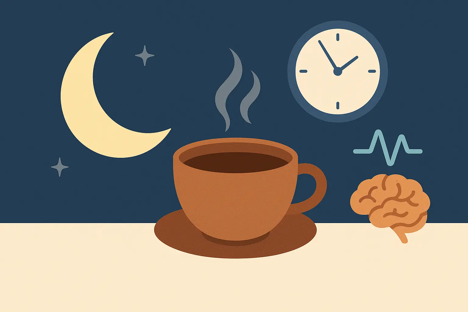 Illustration showing how caffeine affects the sleep cycle