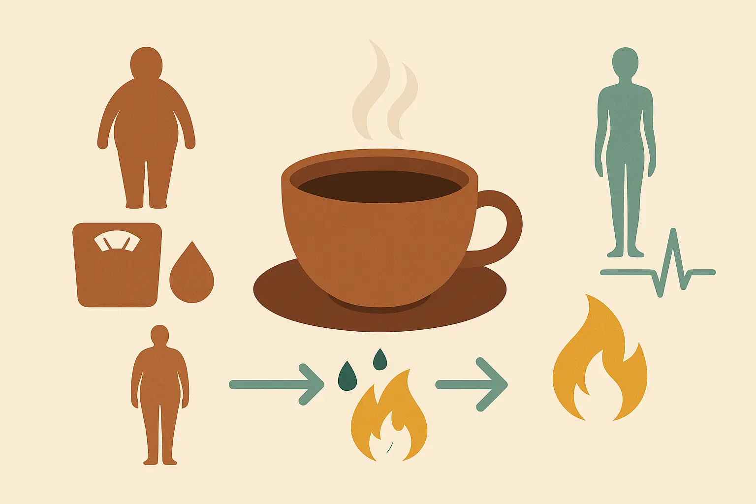 Illustration showing caffeine's effect on metabolism